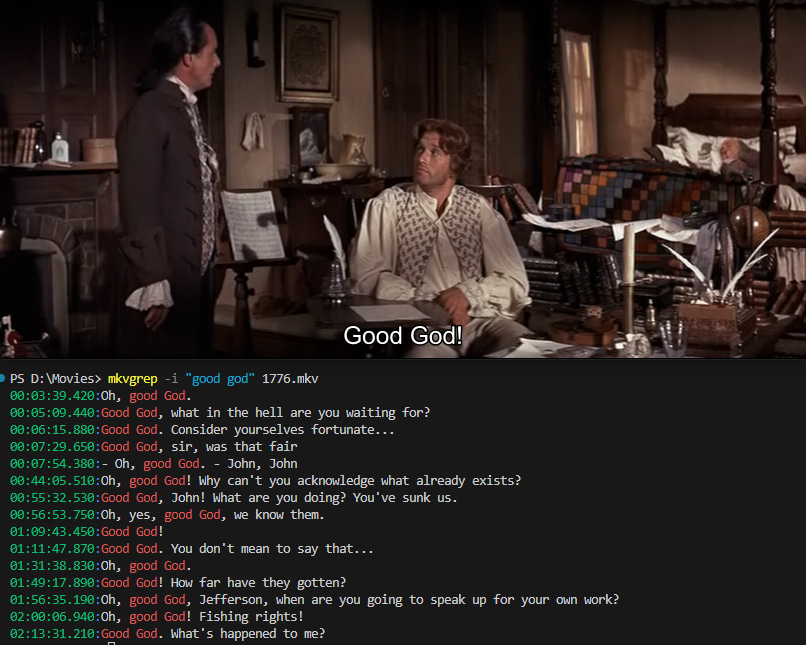 mkvgrep example